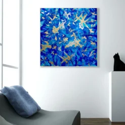 Elisabetta Milan Oltre il mare Pittura acrilica in blu cobalto><noscript><img width=