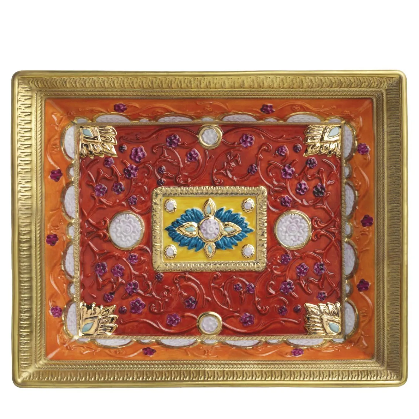 Villari Oriente Rosso Arancione Oro Vide Poche> Svuotatasche