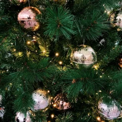 Zanetto Ornamento a forma di palla di Natale Luna Rosa - Set di 2> Decorazioni Per Le Feste