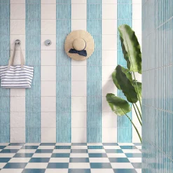 Cerasarda Ot Palau Pavone Pigeon-Blue Set di 24 piastrelle quadrate> Piastrelle E Pavimenti