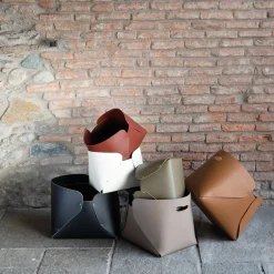 StudioNudo Overlaps Cesta piccola in cuoio naturale> Ceste