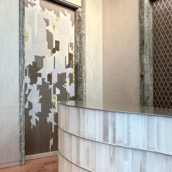 Cesare Ferrari Atelier Pannello Decorativo Intarsio Policromo in Legno Intarsiato><noscript><img width=