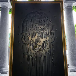 Artèpura Pannello Decorativo Volto Sfigurato in Pelle Nera><noscript><img width=