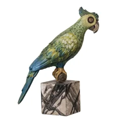 Porte Italia Pappagallo dipinto a mano in verde> Statuine