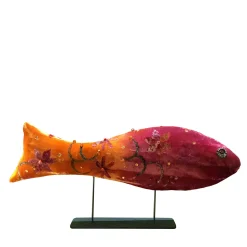 Anna Paola Cibin Pesce arancione gioioso e floreale> Sculture Decorative