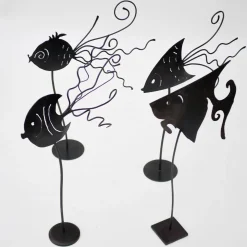 Idee del Fabbro Pesce Riccio Scultura> Statuine