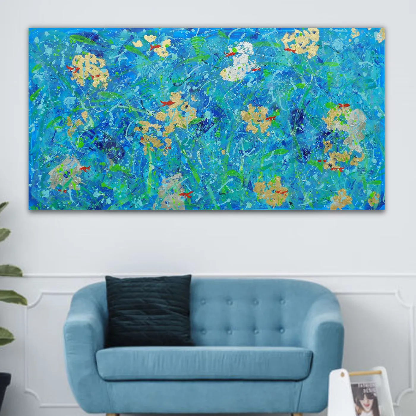 Elisabetta Milan Pesce rosso fortunato Pittura acrilica> Pannelli Decorativi