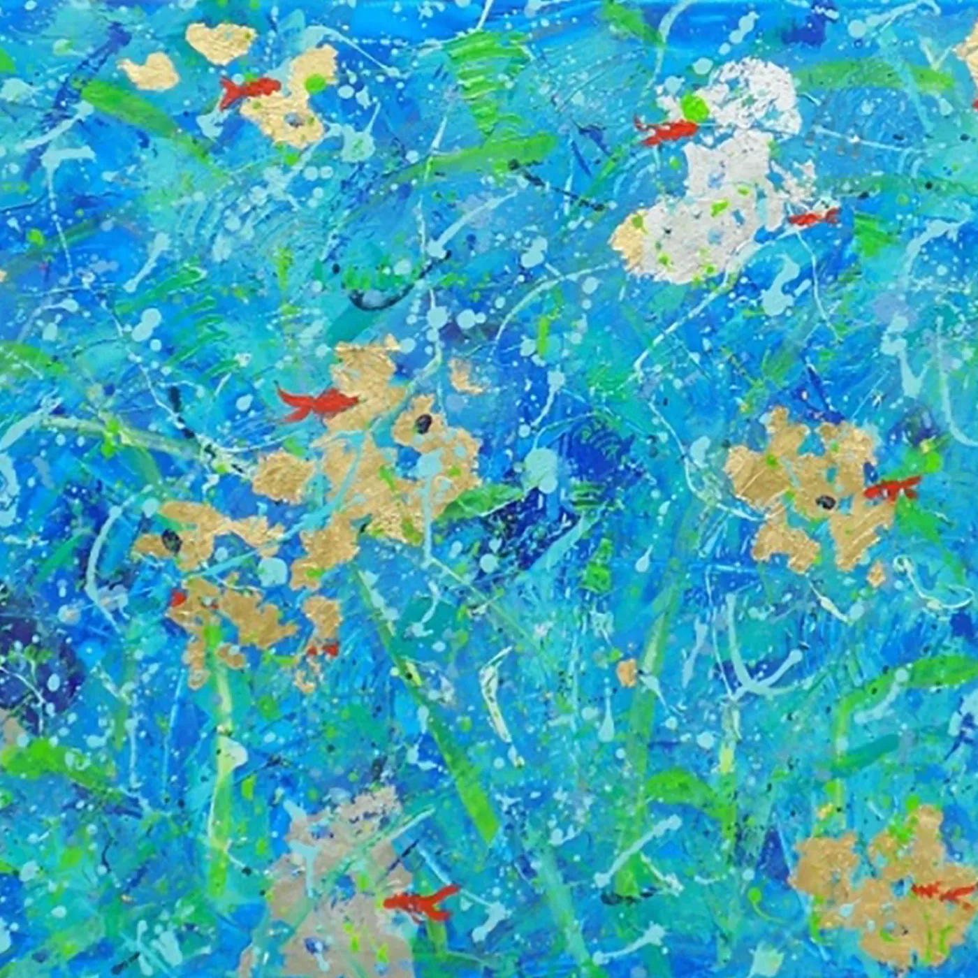 Elisabetta Milan Pesce rosso fortunato Pittura acrilica> Pannelli Decorativi