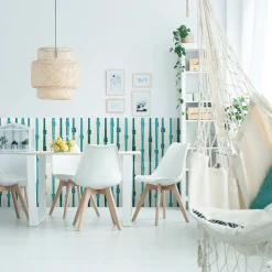 Arcea Handmade Design Piastrella Bambù quadrata verde acqua e bianca> Piastrelle E Pavimenti