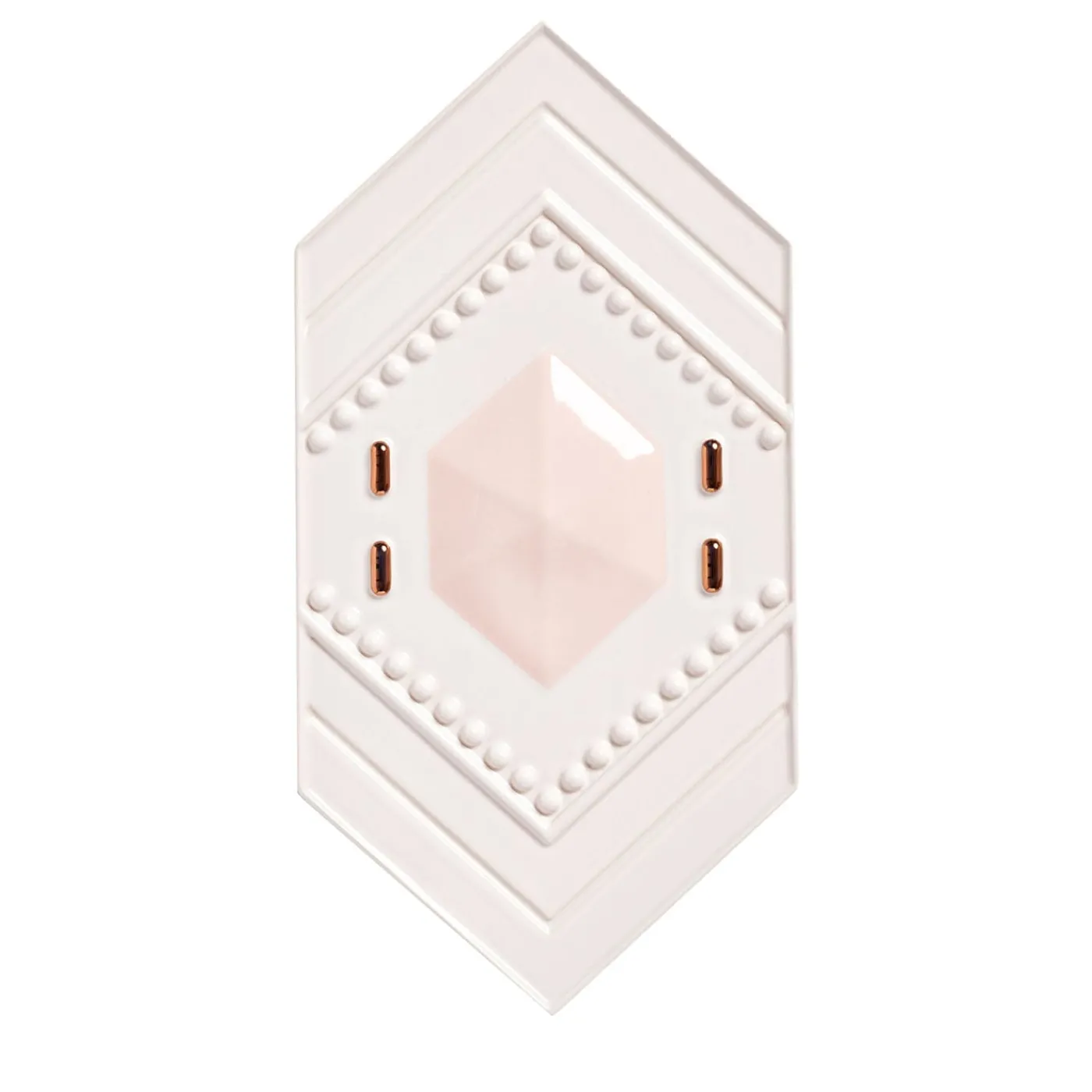 Bosa Piastrella Celestia rosa lucido in ceramica con dettagli in rame di Elena Salmistraro> Piastrelle E Pavimenti