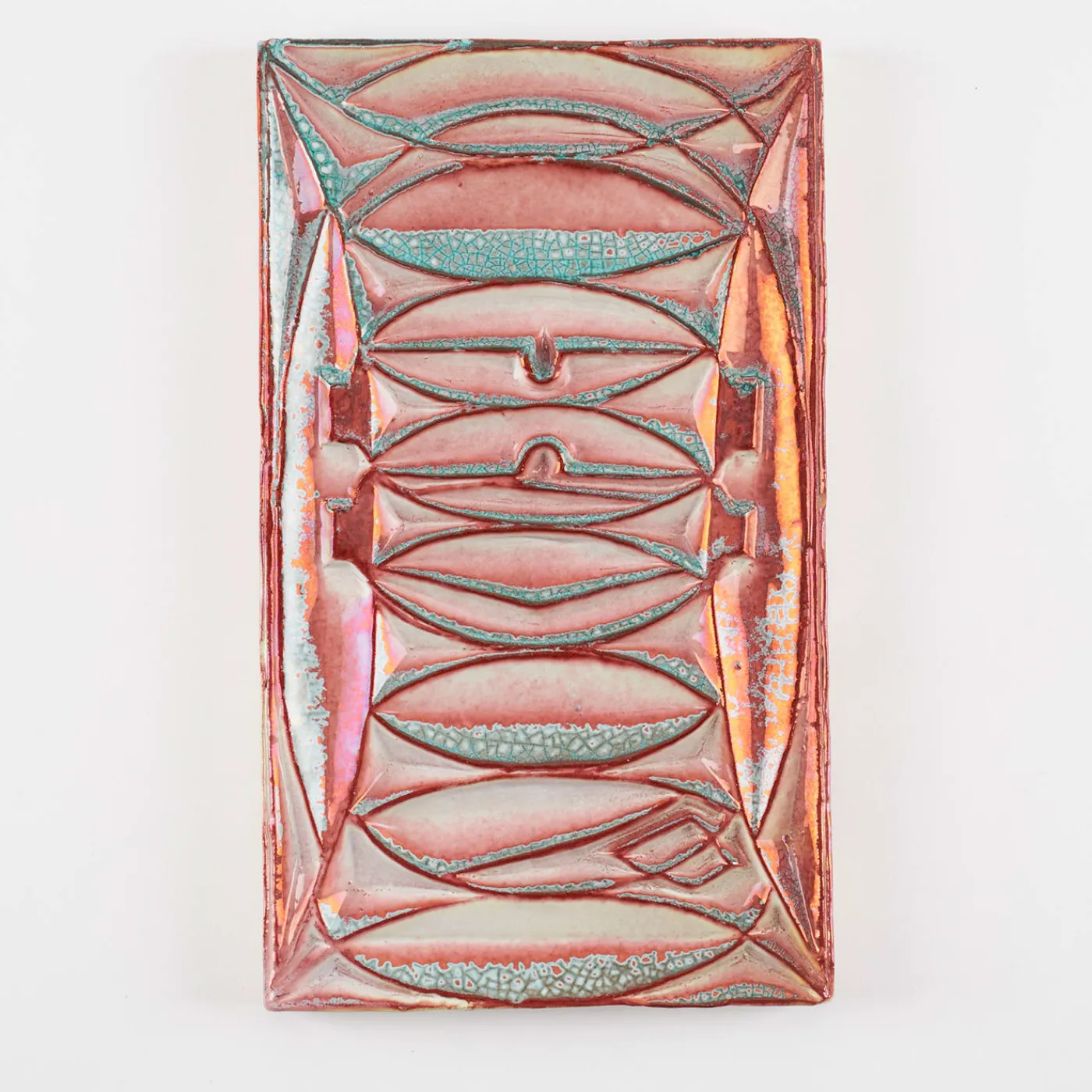 Ceramiche Lega di Martina Scarpa Piastrella Decorativa Rettangolare in Ceramica con Lustro Rame> Piastrelle E Pavimenti