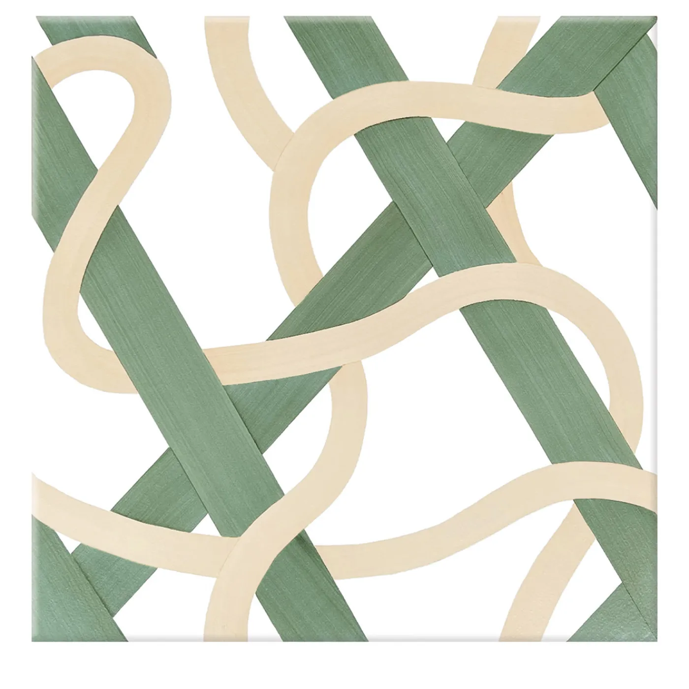 Francesco De Maio Piastrella Il Guardiano In Ceramica Rosa E Verde Motivo Geometrico> Piastrelle E Pavimenti