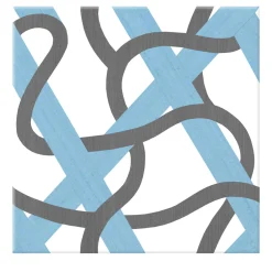 Francesco De Maio Piastrella Il Guardiano In Ceramica Azzurro E Grigio Scuro Motivo Geometrico> Piastrelle E Pavimenti