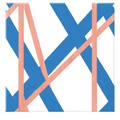 Francesco De Maio Piastrella Il Saraceno In Ceramica Corallo E Blu Motivo Geometrico> Piastrelle E Pavimenti