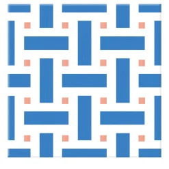 Francesco De Maio Piastrella Il Saraceno In Ceramica Corallo E Blu Motivo Geometrico> Piastrelle E Pavimenti