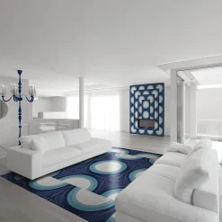 Arcea Handmade Design Piastrella quadrata Baleno blu e bianca><noscript><img width=