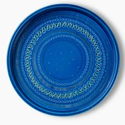 Bitossi Ceramiche Piatto decorativo blu medio di Aldo Londi><noscript><img width=