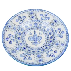 Sbigoli Terrecotte Firenze Piatto decorativo Fleur-de-Lis fiorentino blu di Lorenza Adami> Piatti Decorativi