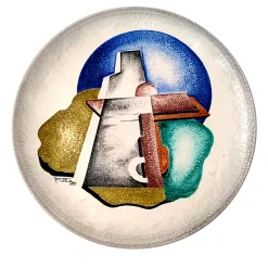 Mazzotti 1903 Piatto Decorativo Futurista Aeroplani-Fillia in Ceramica> Piatti Decorativi