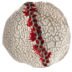 Design Center 1991 Piatto decorativo Grande Luna In Rosso di Nino Basso> Piatti Decorativi