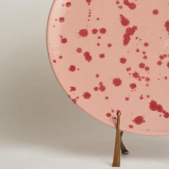 Carola fra i Trulli Piatto decorativo in ceramica rosa e borgogna> Piatti Decorativi