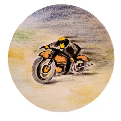 Mazzotti 1903 Piatto Decorativo Motociclisti in Ceramica> Piatti Decorativi