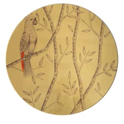 Stefania Dei Rossi Piatto Decorativo Pappagallo Soggetto IV Oro> Piatti Decorativi