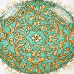 deBlona Piatto Decorativo Rotondo Aquamarine Damask> Piatti Decorativi