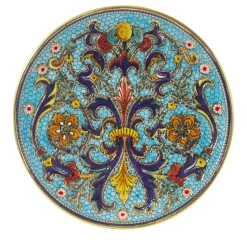 Sambuco Piatto rotondo blu mosaico> Piatti Decorativi