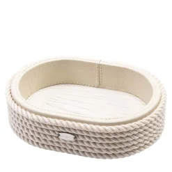 Marricreo Piccola videopoche ovale color crema> Svuotatasche