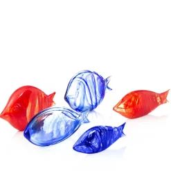 Casarialto Piccolo pesce stilizzato in vetro di Murano rosso><noscript><img width=