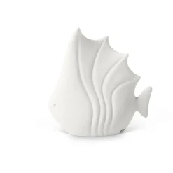 Lineasette Piccolo pesce tropicale in ceramica bianca> Statuine