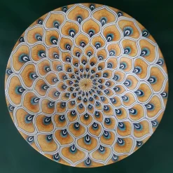 La Bottega del Vasaio Piuma di pavone gialla ⌀ Piatto decorativo da 35 cm><noscript><img width=