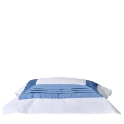 Verderoccia Plissè Bianco e Country Blue US King Sham> Biancheria Da Letto