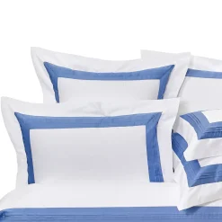 Verderoccia Plissè Bianco e Country Blue US King Sham><noscript><img width=