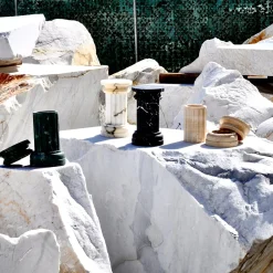 FiammettaV Home Collection POR TAN TE Vaso a colonna in marmo verde guatemalteco satinato><noscript><img width=