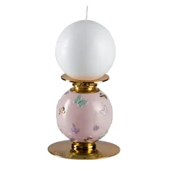 Villari PORTACANDELE A FARFALLA PICCOLO - ROSA> Candelieri E Portacandele