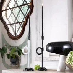 Aina Kari Portacandele a nodo veneziano nero> Candelieri E Portacandele