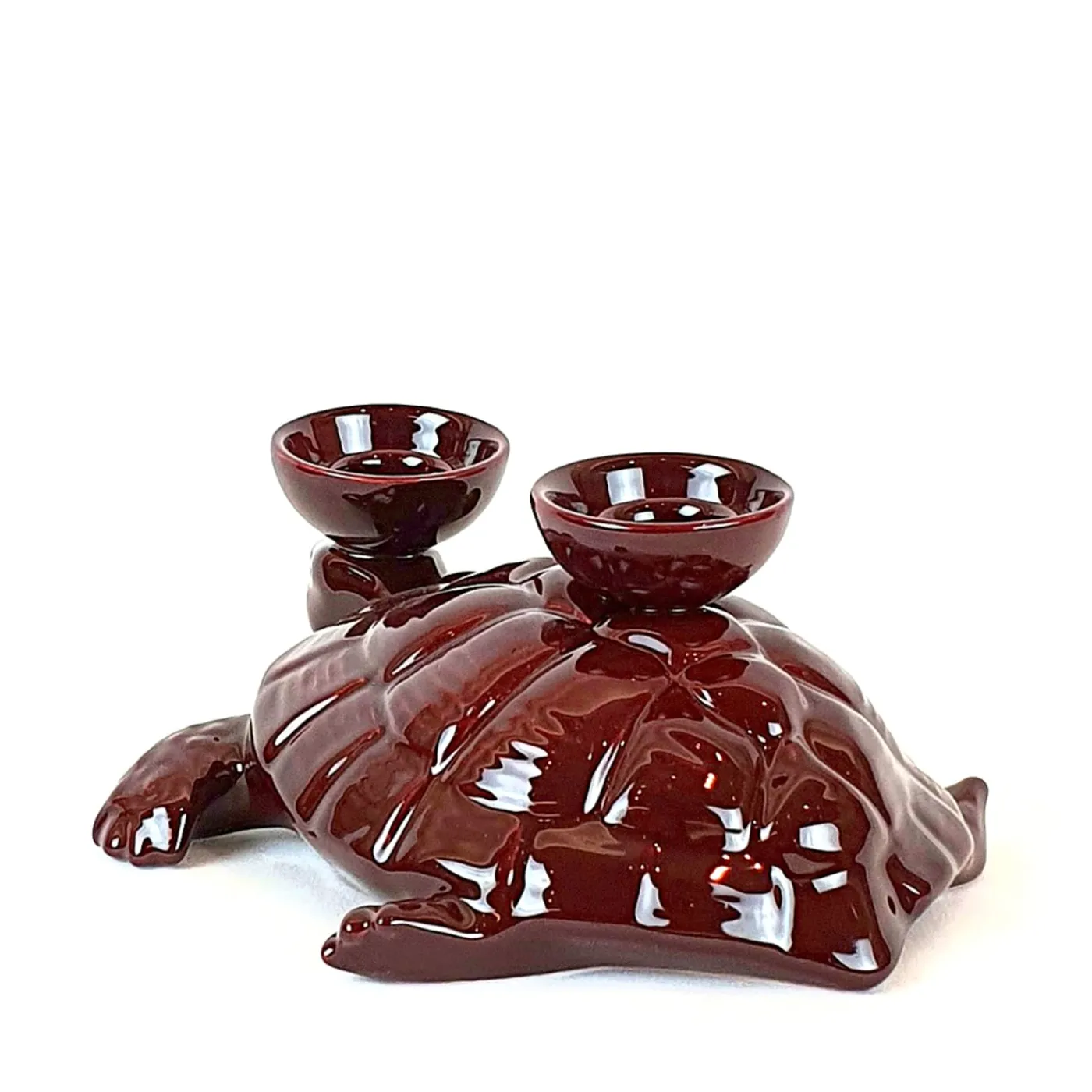 Ceramica Gatti 1928 Portacandele in Ceramica Fiamme Bestiali Tartaruga Borgogna> Candelieri E Portacandele