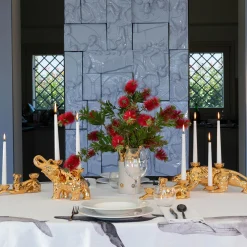 Ceramica Gatti 1928 Portacandele in Ceramica Fiamme Bestiali Elefante Dorato><noscript><img width=