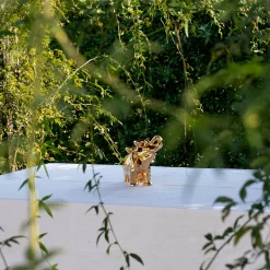 Ceramica Gatti 1928 Portacandele in Ceramica Fiamme Bestiali Elefante Dorato><noscript><img width=