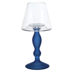 Creart Portacandele in vetro blu Candel> Candelieri E Portacandele