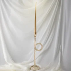 Aina Kari Portacandele in vetro di Murano veneziano a nodo di champagne> Candelieri E Portacandele