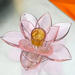 Casarialto Portacandele in Vetro Rosa Lotus di Summerill & Bishop> Candelieri E Portacandele