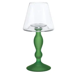 Creart Portacandele in vetro verde Candel> Candelieri E Portacandele