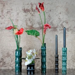 MMairo Portacandele Kadomatsu in marquina nera di Michele Chiossi> Candelieri E Portacandele