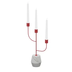 Nunzia Ponsillo Portacandele Rami Bianco Carrara e Rosa> Candelieri E Portacandele