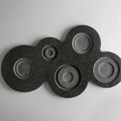 Lithea Portacandele rotondo nero di Fabio Fazio> Candelieri E Portacandele