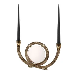 Aina Kari Portacandele San Marco in vetro di Murano color caffè e specchio> Candelieri E Portacandele