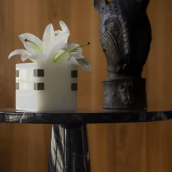 Ex Forti Portacandele Santiago in onice con inserti in ottone><noscript><img width=